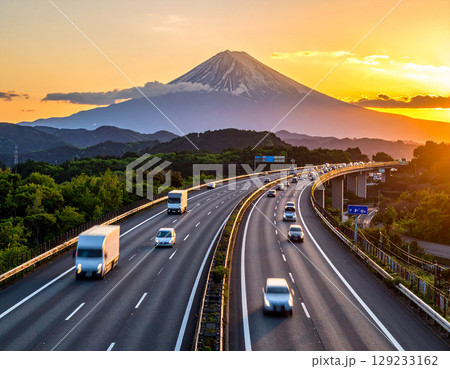 富士山　自動運転　生成AI　背景　 129233162