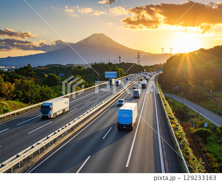 富士山　自動運転　生成AI　背景　 129233163