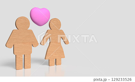 The Wood plate woman and man for couple concept 3d Rendering. The Wood plate woman and man for couple concept 3d Rendering. 129233526
