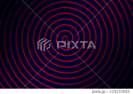 Red light spiraling circles decor pattern on dark Red light spiraling circles decor pattern on dark 129233685