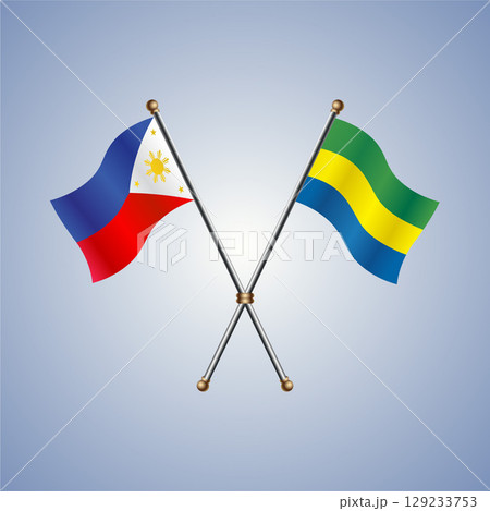 Philippines and Gabon flag. Vector Illustration 129233753