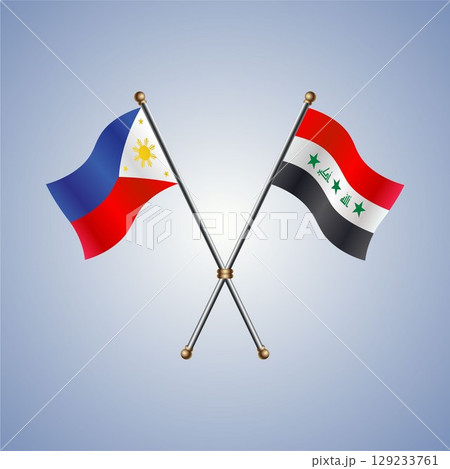 Philippines and Iraq flag. Vector Illustration 129233761
