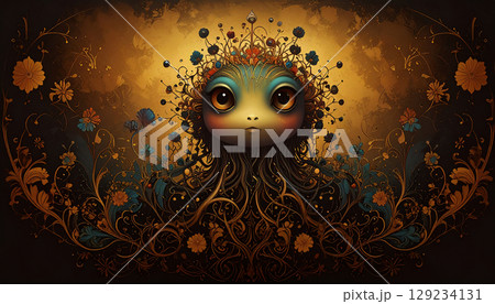 異世界の不思議な生物のいる風景 AI生成素材 異世界の不思議な生物のいる風景 AI生成素材 129234131