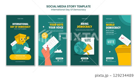 Flat Cartoon Illustration Template for International Day of Democracy Social Media Stories Flat Cartoon Illustration Template for International Day of Democracy Social Media Stories 129234489