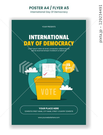 International Democracy Awareness Social Media Flyer with Cartoon Background International Democracy Awareness Social Media Flyer with Cartoon Background 129234491