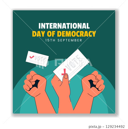 Hand-Drawn Democracy Day Vector Template for Social Media Background Design Hand-Drawn Democracy Day Vector Template for Social Media Background Design 129234492