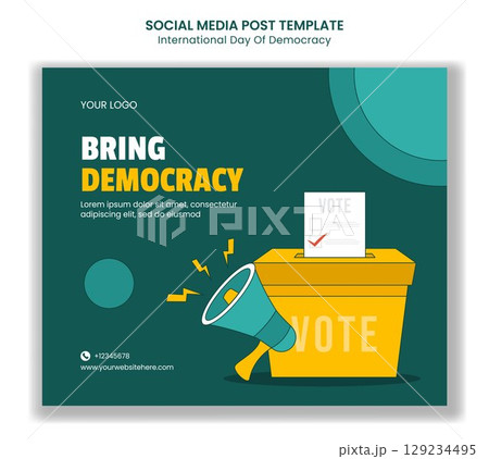 International Day of Democracy Flat Hand-Drawn Vector Design for Social Media Post International Day of Democracy Flat Hand-Drawn Vector Design for Social Media Post 129234495