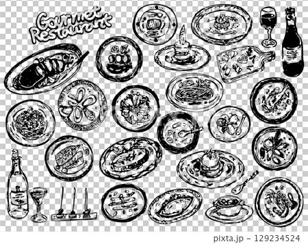 美食線描集 129234524
