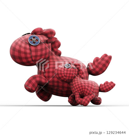 Horse Plush Cute and Funny Toy. 3D Illustration. File with Clipping Path. Horse Plush Cute and Funny Toy. 3D Illustration. File with Clipping Path. 129234644
