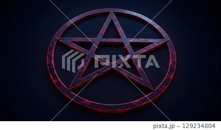 Pentagon star abstract background with glowing lights 129234804