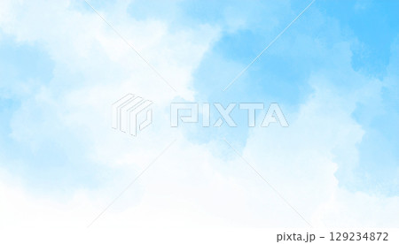 青　生成AI　水彩　背景 129234872