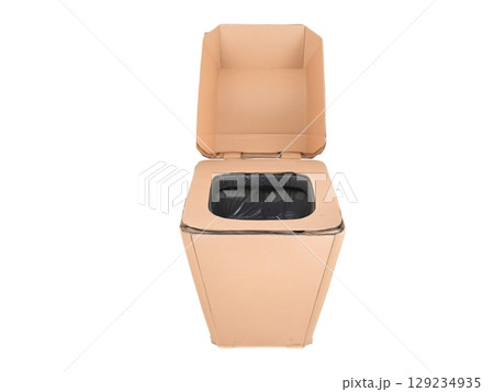 ダンボールで作られた防災や緊急用の簡易トイレ 129234935