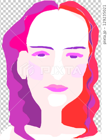 Adult woman, illustration, calm, serene Adult woman, illustration, calm, serene 129235021