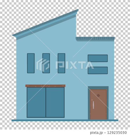 シンプルな戸建てのイラスト 129235030