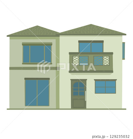 シンプルな戸建てのイラスト 129235032