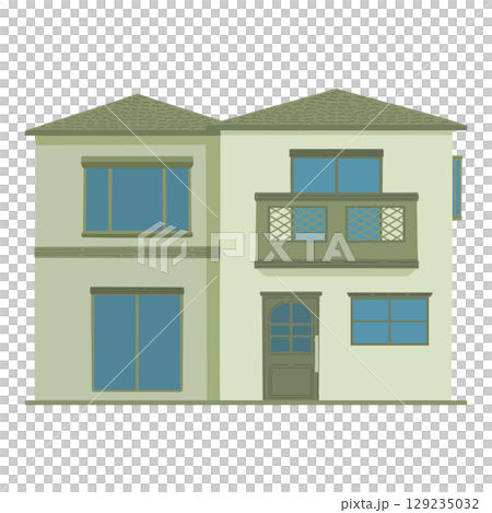シンプルな戸建てのイラスト 129235032