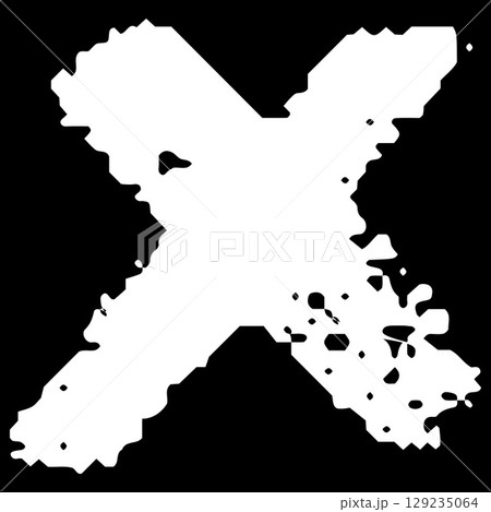 White chalk cross sign, wrong check mark scribble, decline, rejected, error crayon symbol, vector handwriting disagree White chalk cross sign, wrong check mark scribble, decline, rejected, error crayon symbol, vector handwriting disagree 129235064