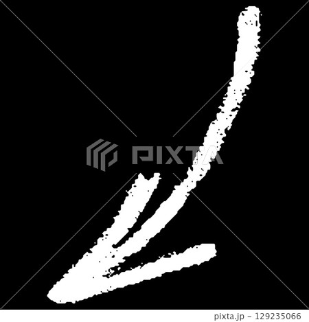 White chalk or crayon sketch curve arrow on black background, scribble pointer mark, right direction sign pencil texture White chalk or crayon sketch curve arrow on black background, scribble pointer mark, right direction sign pencil texture 129235066