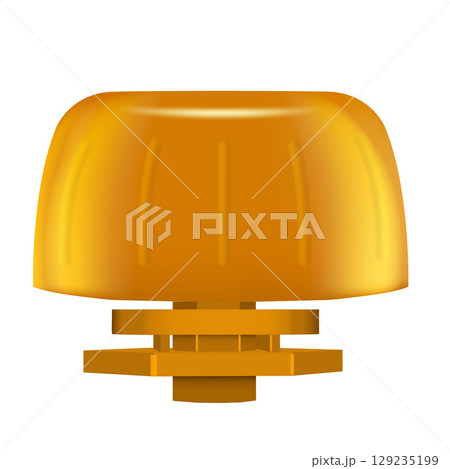 Yellow plastic cap for pouch bag, realistic vector illustration of 3D doy-pack bag packaging spout lid mockup front view Yellow plastic cap for pouch bag, realistic vector illustration of 3D doy-pack bag packaging spout lid mockup front view 129235199