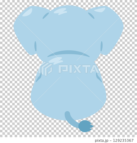 Rear view of a sitting elephant 129235367