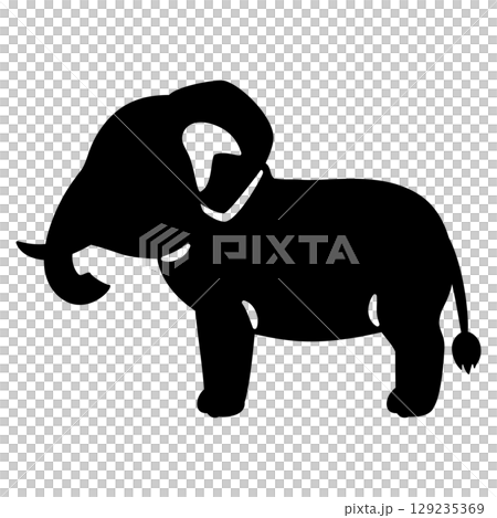 Sideways elephant silhouette 129235369