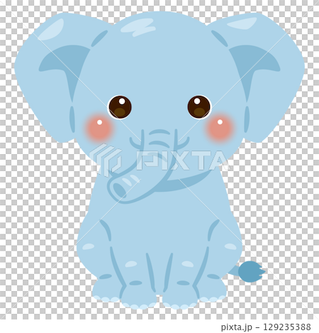 お座りしたゾウのイラスト 129235388