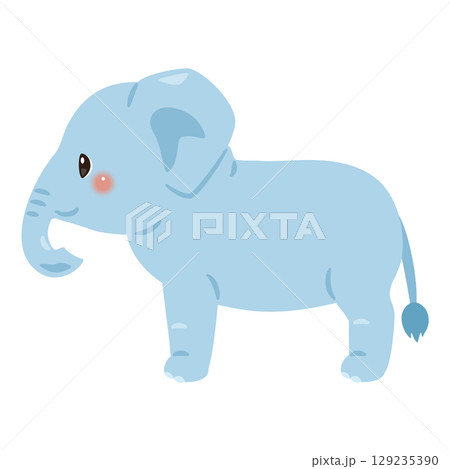 横から見たゾウのイラスト 横から見たゾウのイラスト 129235390