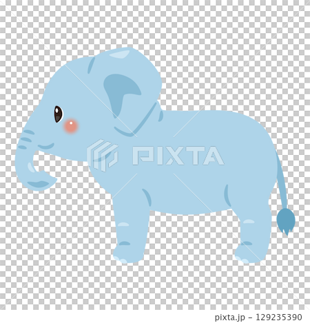 横から見たゾウのイラスト 横から見たゾウのイラスト 129235390