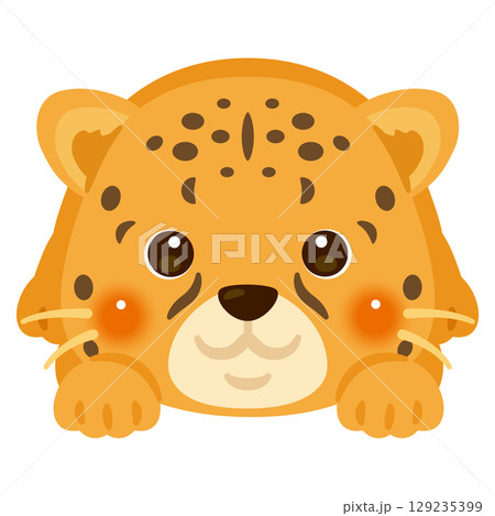 うつ伏せになったチーターのイラスト 129235399