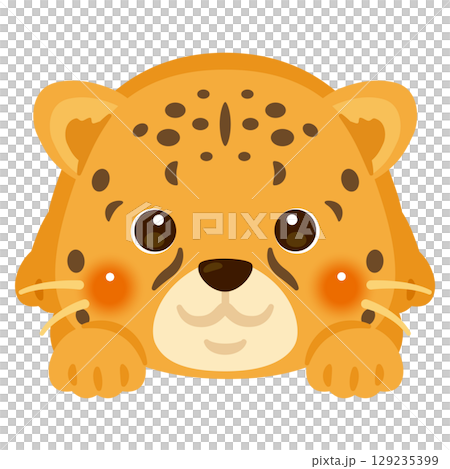 うつ伏せになったチーターのイラスト 129235399