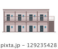 シンプルなアパートのイラスト 129235428
