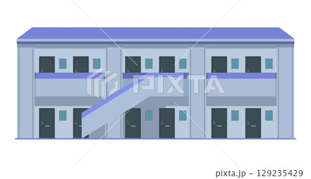 シンプルなアパートのイラスト シンプルなアパートのイラスト 129235429