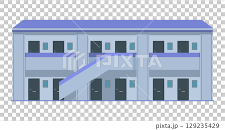 シンプルなアパートのイラスト シンプルなアパートのイラスト 129235429