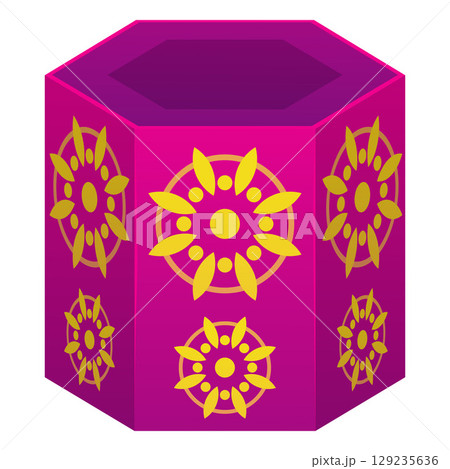 Fireworks box, Pink with Indian pattern, Diwali holiday. 129235636