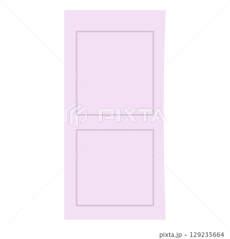 Rectangular entrance door of soft pastel purple color without handle, room interior. Rectangular entrance door of soft pastel purple color without handle, room interior. 129235664
