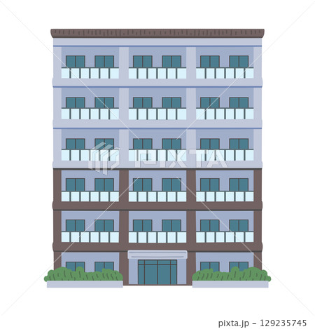 シンプルなマンションのイラスト 129235745