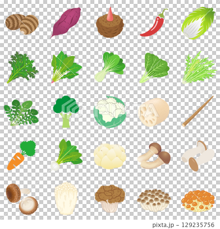 秋季蔬菜圖標集 秋季蔬菜圖標集 129235756