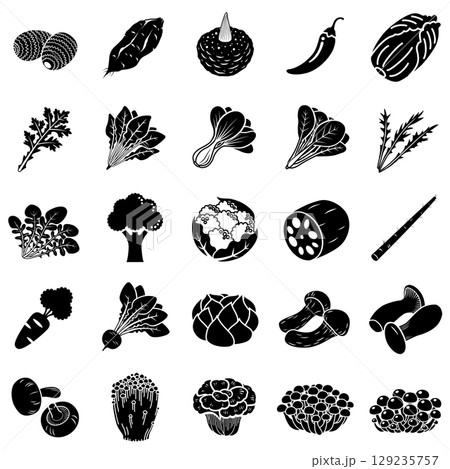 秋野菜のアイコンセット 秋野菜のアイコンセット 129235757