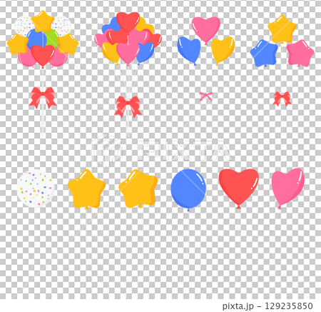 氣球套裝、裝飾材料、心形、星星、五彩紙屑氣球 129235850