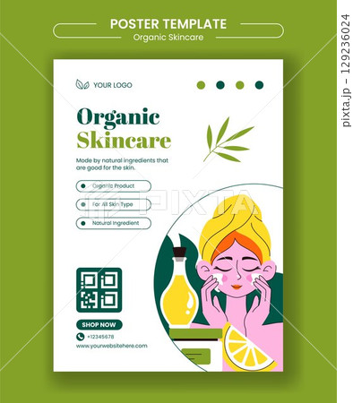 Social Media Vertical Poster Templates for Organic Skin Care Promotions with Flat Cartoon Style Social Media Vertical Poster Templates for Organic Skin Care Promotions with Flat Cartoon Style 129236024