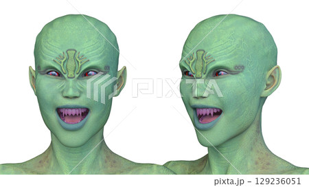 男性エイリアンの顔 129236051