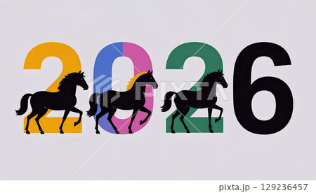 2026年 年賀状素材 午年デザイン 129236457
