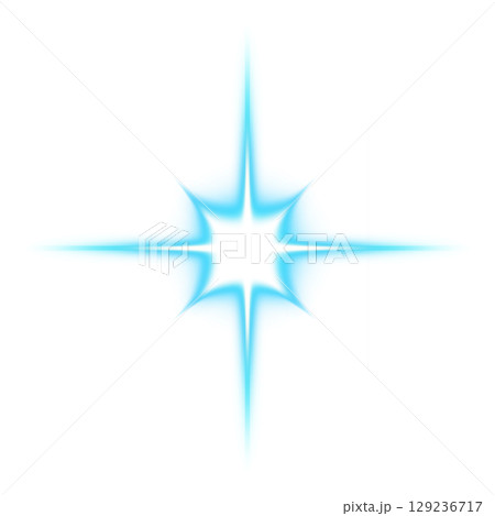 水色の光の輝き 透明背景 129236717