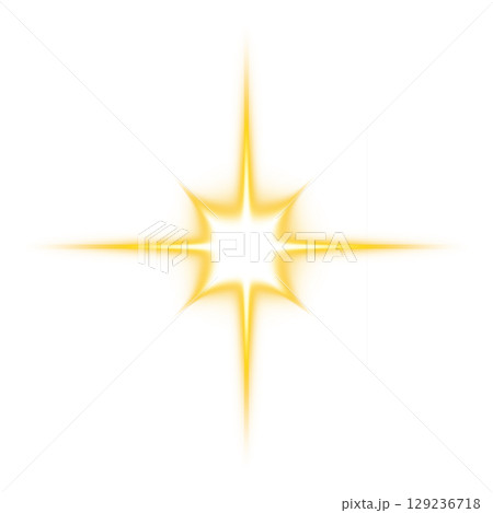 黄色い光の輝き 透明背景 黄色い光の輝き 透明背景 129236718