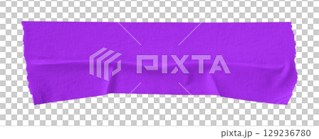 purple crumpled torn tape isolated on transparent background purple crumpled torn tape isolated on transparent background 129236780