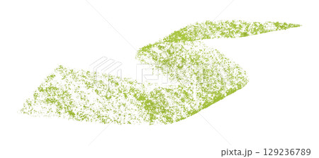 Green crayon brush stroke isolated on transparent background 129236789