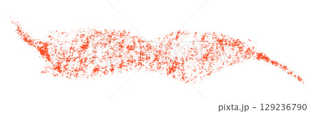 Red crayon brush stroke isolated on transparent background 129236790