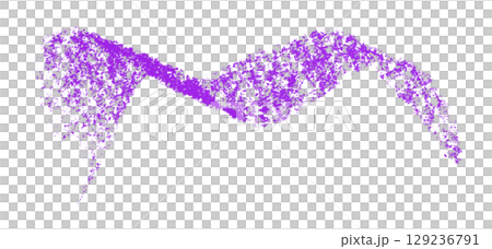Purple crayon brush stroke isolated on transparent background 129236791