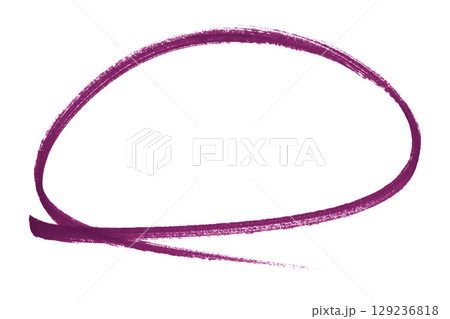 Purple pencil highlight circle mark isolated on transparent background 129236818