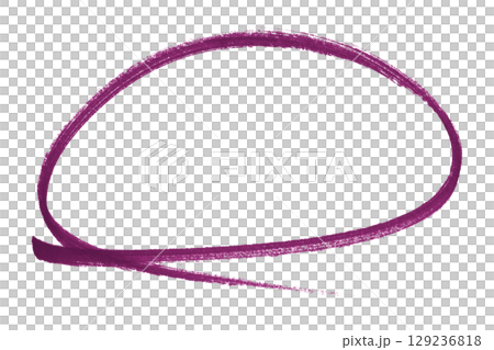 Purple pencil highlight circle mark isolated on transparent background 129236818